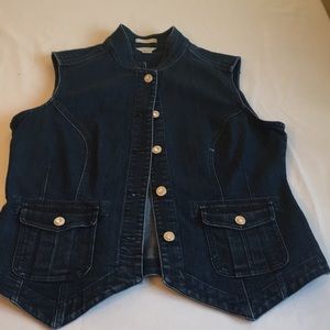Christopher & Banks blue jean vest